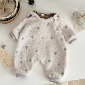 Mono de Felpa de Cactus para Bebé al por Mayor, Traje de Animal Bordado para Recién Nacido, Pelele Suave Unisex - Product Image 3