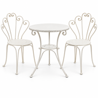 Ensemble bistrot minimaliste de style français en métal, 3 pièces, table et chaises de patio pour jardin, balcon
