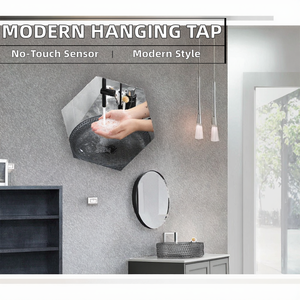 Robinet suspendu moderne de conception nouvelle, en forme de goutte d'eau, monté au plafond, en laiton chromé, avec capteur sans contact, pour lavabo de salle de bain, pour hôtel - Product Image 2