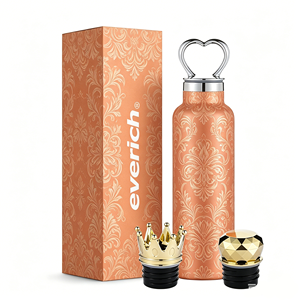 Botella de Agua Aislada de Doble Pared de Acero Inoxidable de 24 oz con Tapa Corona y Pajita, Libre de BPA, Ideal para Regalos Empresariales - Product Image 1