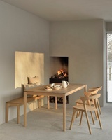 Chaise de salle à manger moderne en bois de chêne massif pour la maison, l'hôtel, les événements de mariage