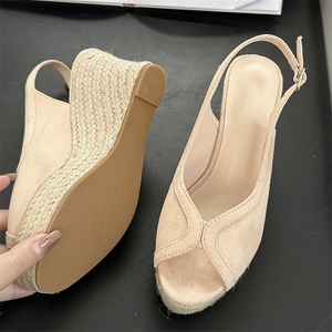 2025 Women's Fashionable Comfortable High Heels Wedge-Heeled Fish-Mouth <b>Sandals</b> with Thick-Sole Platform Style - Product Image 3