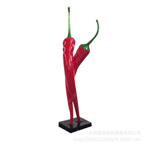 Sculpture de piment en fibre de verre, ornement de jardin extérieur, décoration végétale contemporaine faite à la main - Product Image 5