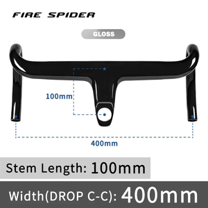 مقاود دراجة من ألياف الكربون من FIRE APIDER T1000, مقاود دراجة من ألياف الكربون المطفأة باللون الأسود غير اللامع ، مقاود دراجة مدمجة من ألياف الكربون - Product Image 5