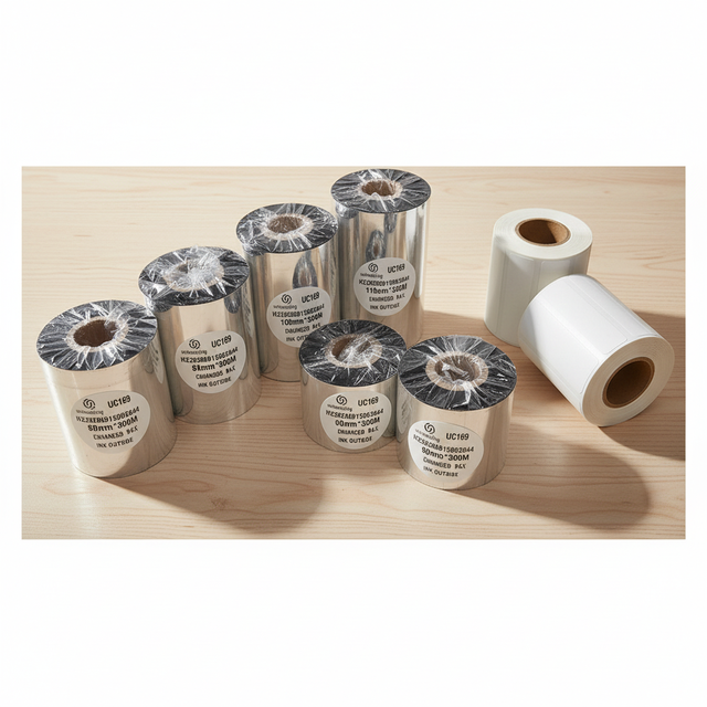 PET Wax Thermal Transfer Barcode Printing Ink Ribbon Compatible Label Printer Red White Black Colors