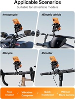 Support de téléphone universel pour moto, antivol, déverrouillage rapide, léger, 360 °   Rotation avec amortisseur en caoutchouc pour la conduite