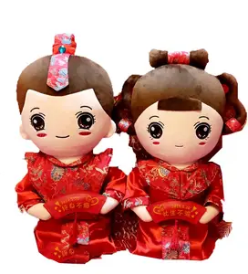 Custom Chinese style classical Chinese costume wedding room decoration stuffed plushie handmade human dolls