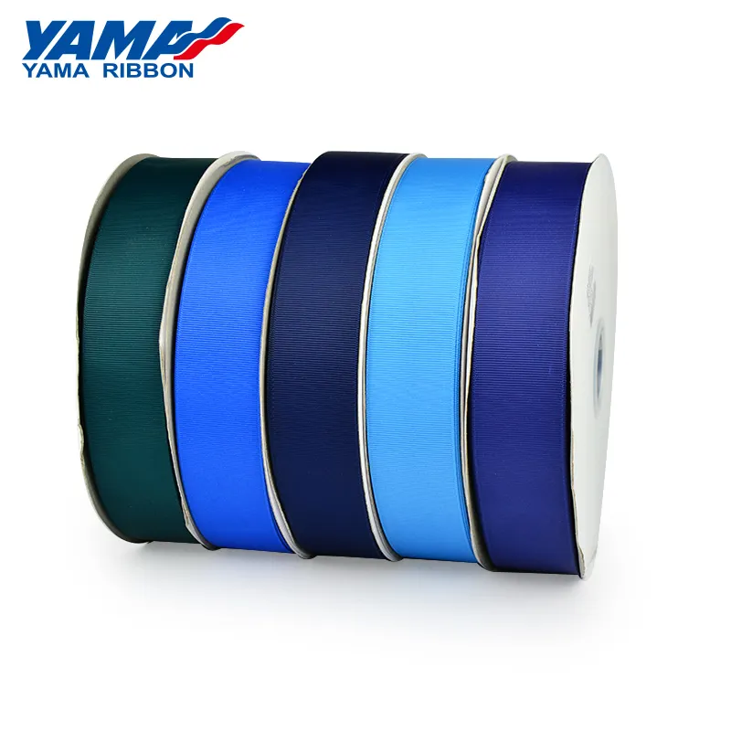 YAMA — ruban bleu en gros-grain, 100 Yards, 1 pouce 25mm, couleurs pures