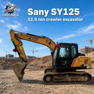 Excavadora de cadenas Sany SY125C usada, excavadora hidráulica de 12.5 toneladas, precio económico para trabajos de construcción e ingeniería - Product Image 1
