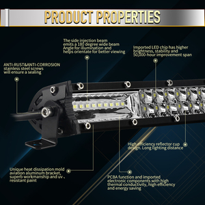 Barre de lumière de conduite LED super lumineuse 12D, barre de lumière LED super mince à 2 rangées de 9 pouces, 15 pouces, 21 pouces, 28 pouces, 33 pouces - Product Image 2