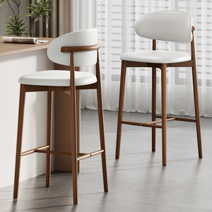 Sillas de <span class=keywords><strong>Bar</strong></span> de lujo moderno nórdico rústico alto Mostrador de madera cuero trasero cocina Metal taburete alto muebles silla <span class=keywords><strong>Bar</strong></span> para mesa de <span class=keywords><strong>Bar</strong></span> - Product Image 3