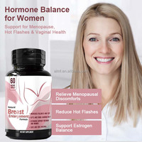 Capsules d'augmentation mammaire naturelles à base de plantes, 60 gélules végétales, complément alimentaire, soutien hormonal, pour hommes et femmes, vente en gros, OEM, marque privée