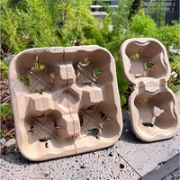 Plateau à Boissons Jetable en Fibre de Pulpe de Papier de Qualité Alimentaire, Écologique, Biodégradable, Compostable, Imperméable, Personnalisé, pour 1/2/3/4 Gobelets
