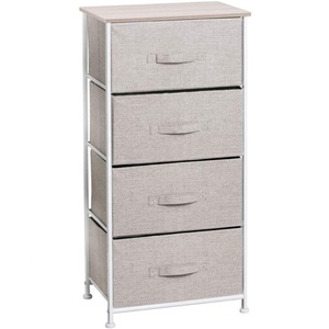 Commode <span class=keywords><strong>de</strong></span> <span class=keywords><strong>rangement</strong></span> en cubes, tour <span class=keywords><strong>de</strong></span> <span class=keywords><strong>rangement</strong></span>, construite en acier peint, plateau en bois et 4 cubes <span class=keywords><strong>de</strong></span> <span class=keywords><strong>rangement</strong></span> en tissu pliables - Product Image 1