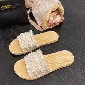 2026 New Xishuangbanna Fairy Style Pearl Flat Slide Sandals Women Sweet Versatile Vacation Beach <b>Slippers</b> - Product Image 4