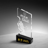 Trophée de tennis en cristal gravé personnalisé – Modèle créatif pour événements sportifs, compétitions d'équipes, championnats universitaires et étudiants