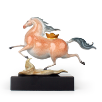 Usine en gros inventaire animal moule cadeau d'affaires grands ornements du zodiaque chinois coulée cheval en cuivre pur
