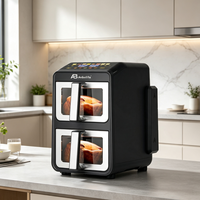 Nueva Freidora de Aire Moderna sin Aceite para el Hogar, 10L, Tres Capas, 2400W, Metálica, Cuadrada, Digital, Deshidratador, Certificación CE ROHS