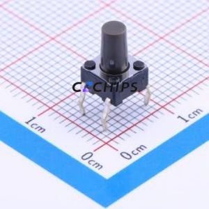 SKHHAPA010 Tactile Switch Through hole Component (THT)-4P,6x6mm Switch Single Pole Single Throw Round Button Through Hole 6mm - Product Image 1
