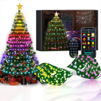 Lampu Natal LED Programmable IP65 Tinggi 2.1m dengan Kontrol Aplikasi Magic Dot dan Kabel Kulit untuk Dekorasi Liburan Dalam dan Luar Ruangan