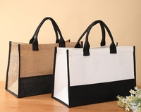 Sacs fourre-tout personnalisables en toile laminée mate pour femmes Accessoire parfait pour les cadeaux de demoiselles d'honneur de mariage en jute durable