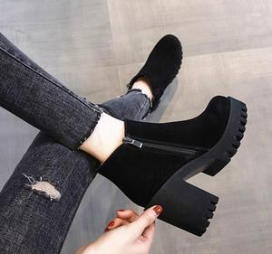 Stivaletti da Donna con Tacco Alto, Scarpe <span class=keywords><strong>Femminili</strong></span> Vintage con Tacco Quadrato Spesso - Product Image 4