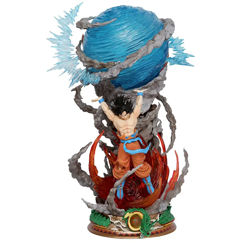 2023 August New Product Dragon-Balls Figure QG Spirit Bomb Goku Action Figures PVC Anime Light Up Figurine Kakarotto Statue