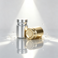 Flacon vide en PET pour capsules, suppléments vitaminiques, pilules, avec bouchon à vis, logo et couleur personnalisés pour l'emballage de produits de santé