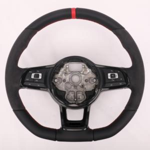 Ylc หนังคาร์บอนไฟเบอร์แบบเจาะรูสำหรับพวงมาลัยรถ <span class=keywords><strong>VW</strong></span> Passat Tiguan POLO Lamando Golf Sagitar - Product Image 3