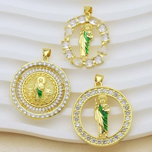 LS-D1142 Collar de Joyería con Colgante de Zirconia de la Virgen María y San Judas, Laminado, de Venta Caliente, para Mujer - Product Image 4