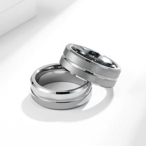 Anillo de Acero de Tungsteno para Hombre, Diseño Geométrico, Resistente a los Arañazos, Joyería de Moda, Regalo - Product Image 2