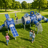 Équipement de jeu pour enfants de haute qualité sur le thème spatial pour parcs d'attractions extérieurs, toboggan en plastique pour aire de jeux, centre de jeux, jardin, école