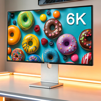 Moniteur d'écran 6K de 32 pouces, 60 Hz, super large, IPS, pour jeux, avec base relevable et rotative