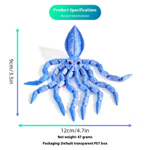 Jouets créatifs pour enfants imprimés en 3D, décorations en verre durables en forme de calmar, poisson, personnages de la série Frozen, pour la maison, échelle 1/12 - Product Image 4