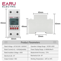 Compteur d'énergie intelligent 220V avec protection contre les fuites à la terre, relais de protection contre les surtensions et les sous-tensions, disjoncteur EAMPD-63