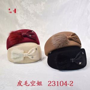 Béret en feutre de laine avec nœud papillon, décoration mode pour femme, personnalisé, 100% feutre de laine, chapeau pour femme - Product Image 4
