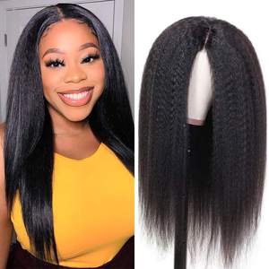 Perruque Lace Front HD Transparente 13x4 en Cheveux Humains Bruts Afro Kinky Straight Yaki Pré-épilée, Vente en Gros à Prix Abordable - Product Image 3