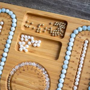 Planche à mesurer combinée en bois, <span class=keywords><strong>plateau</strong></span> en bambou pour la fabrication <span class=keywords><strong>de</strong></span> bijoux DIY, bracelets et colliers - Product Image 5