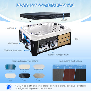อ่างน้ำร้อนขนาดเล็ก ดีไซน์กะทัดรัด สำหรับ 3 คน ยี่ห้อซันแรนส์ ทำจากอะคริลิก สำหรับใช้งานกลางแจ้ง - Product Image 3