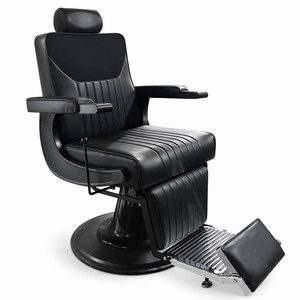 Chaise de coiffure pour hommes de luxe abordable avec fonction de massage, réglable en hauteur, pour coupes de cheveux, permanentes et colorations - Product Image 1