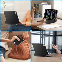 Keyboard Nirkabel USB-C 2.4Ghz Baru yang Luar Biasa untuk iPad Pro/Air dengan Desain Ultra Tipis, Touchpad & Lampu Latar LED 7 Warna