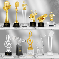 Trofi mikrofon musik emas kustom untuk menyanyi/pidato/kompetisi kafan, penghargaan siswa