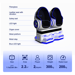 Simulatore di Volo VR 9D Commerciale per Sala Giochi, Cinema con Poltrona a Uovo, per Interni/Esterni, in Plastica e Metallo, 268 Film, 200KG, Nuovo Gioco - Product Image 6