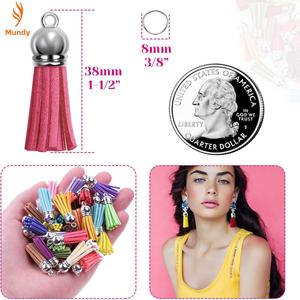 Pompons en Faux Daim avec Embouts Dorés, 20 Couleurs, Pompons Artisanaux pour Boucles <span class=keywords><strong>d</strong></span>'Oreilles, Bracelets et Emballage Cadeau - Product Image 6