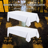 Nappe carrée personnalisable en polyester blanc tissé, résistante aux plis, réutilisable, 180 GSM, 60*102 pouces, pour cuisine (6 pieds) - Vente en gros