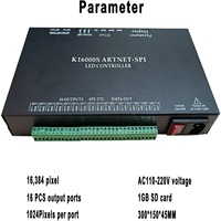 Contrôleur de pixels LED K-16000S avec carte SD, 16384 pixels adressables, contrôle en ligne et hors ligne pour bande lumineuse LED WS2812B WS2811