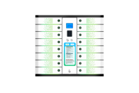 Casiers intelligents automatiques en libre-service avec serrure à clé, 16 compartiments, recharge de téléphone, métal assemblé, fonctionnement à pièces, multi-grilles, pour la livraison du dernier kilomètre
