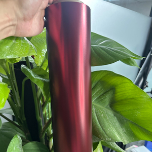 Pellicola Adesiva per Auto Cromata Satinata Rosso Romano Borgogna Nero Senza Bolle d'Aria <span class=keywords><strong>Vinile</strong></span> per Wrapping Auto Rosso Scuro - Product Image 5