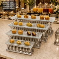 XINGPAI Catering-Ausrüstung Langlebiger Mehrstufiger Dessert-Präsentationsständer Exquisiter Maßgefertigter Buffet-Präsentationsständer mit Heißschmelzglas