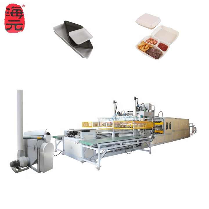 Automatic disposable Multifunction PS foam takeaway pizza fast food box vacuum forming making machine /container production line